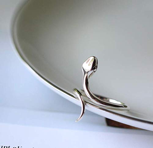 Helen de Lete S925 - Anillo ajustable de plata de ley con diseño de serpiente
