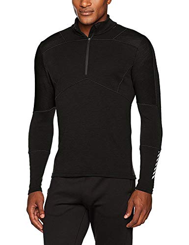Helly Hansen HH LIFA 1/2 Zip Camiseta Técnica Lana Merino, Hombre, Negro, XL