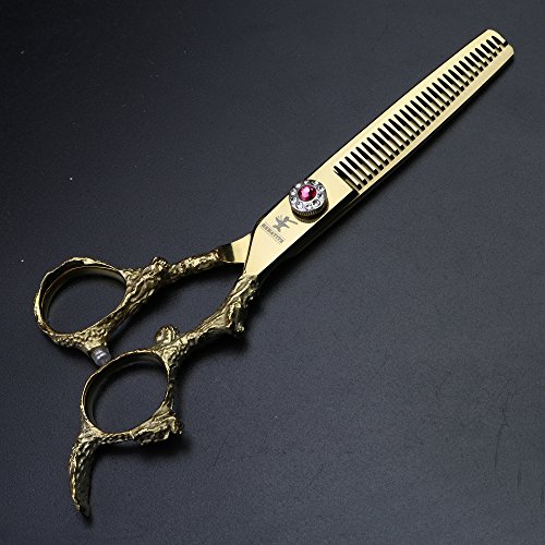 HEMATITE Tijeras de pelo profesional de 6 pulgadas con diamantes rosas, tijeras de corte y tijeras de peluquería doradas