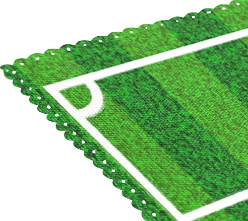 HEOH Manteles Individuales de 12 x 18 Pulgadas, 1 Pieza, Campo de fútbol Soccer, césped Verde, tapete de Mesa, Mesa de poliéster para Cocina, Comedor