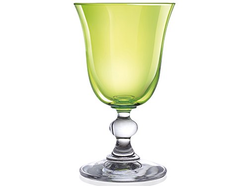 H&H Mediterraneo Servicio de Cálices para Vino, Vidrio, Colores Variados, 15 cl, 6 Piezas