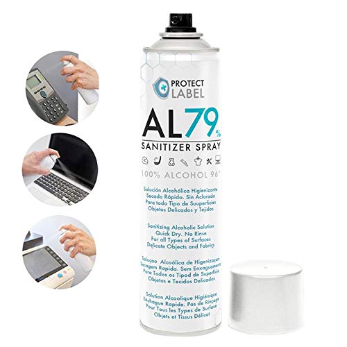 Hidroalcohol Spray 500ml. Higienizante manos y multisuperficies 79% Alcohol Aerosol Hidroalcohólico