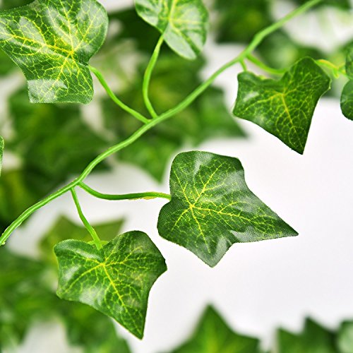 Hiedra Artificial Planta de Vid Colgante Hojas de Guirnalda para la Decoración de la Pared del Jardín de Fiesta de Boda, Paquete de 2
