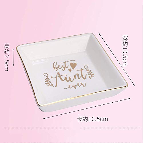 HIGHKAS Anillo Plato Impresión Cerámica Joyas Plato Anillo Plato Pulsera Pendientes Collar Anillo Placas Almacenamiento Perfume Vela Plato Anillo Bandeja Decoración Regalo para Mujer Niña Madre