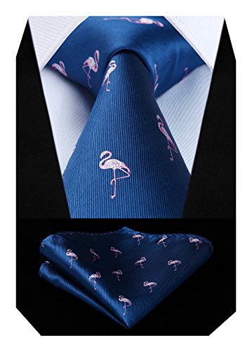 HISDERN Red-Crowned Crane Wedding Party Tie Panuelo corbata de los hombres y juego de bolsillo cuadrado