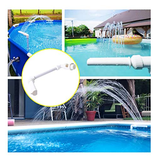 HITECHLIFE Kit de Fuente de Cascada para Piscina, Boquilla de Fuente de Cascada Ajustable de PVC Piscinas de esterilización de Agua SPA Decoraciones de jardín Accesorios de Piscina
