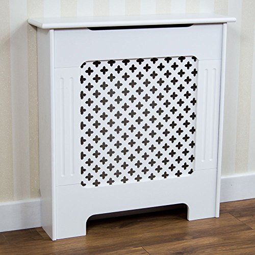 Home Discount - Mueble para radiador Oxford, Color Blanco, diseño Tradicional Pintado de MDF, tamaño pequeño