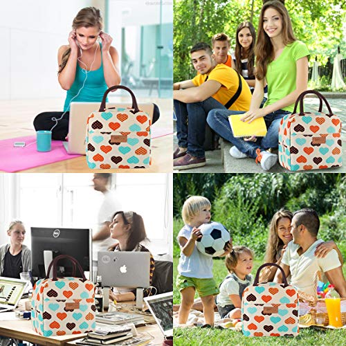 HOMESPON Bolsa Isotérmica de Almuerzo Lunch Bag Bolsa Térmica Porta Alimentos Tela Impermeable Plegable Bolso de Picnic para Mujeres, Adultos, Estudiantes y Niños