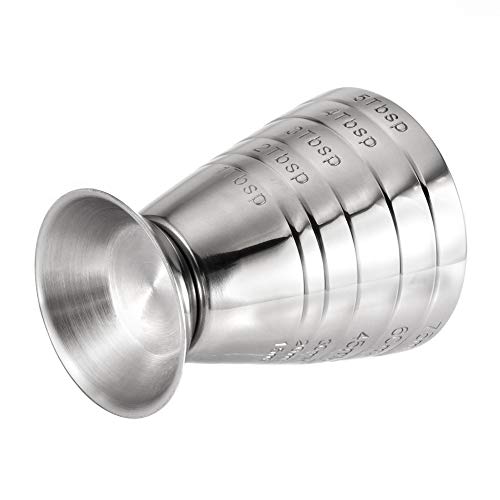 Homestia Plata Medidor Cóctel Acero Inoxidable Bebidas Jigger 2.5oz