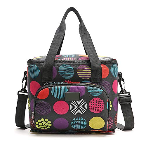 HOMIXES 10L Bolsa Térmica, Bolsa de Almuerzo aislada Bolsa de Picnic Portatil Adulto Bolsa de Enfriamiento Contenedor de Alimentos para Hombres Mujeres Trabajo Oficina Playa Viaje (Punto)