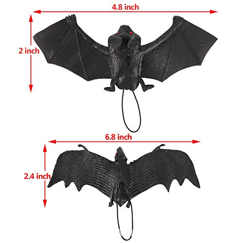 Homo Trends 15 piezas de murciélagos colgantes de Halloween decoración de terror, de goma realista 3D murciélagos para Halloween Fiesta Favores y Decoración