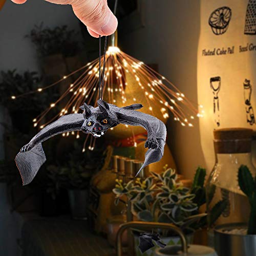Homo Trends 15 piezas de murciélagos colgantes de Halloween decoración de terror, de goma realista 3D murciélagos para Halloween Fiesta Favores y Decoración