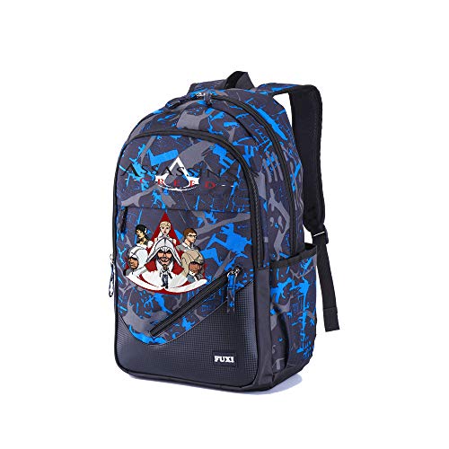 HOOMOLO Assassin'S Creed Morral de los niños Lavable a máquina de Alta Capacidad Estilos Escuela de la Mochila al Aire Libre Populares Deportes Daypack (Color : A06, Size : 32 X 17 X 45cm)