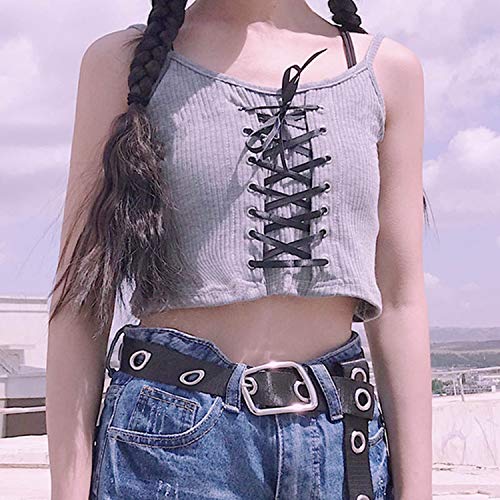 Hopereo Mujeres Halter Tank Tops Tejer Sexy Spaghetti Caliente Camis Mujer Sólido Cultivo Top Feminino Cordón 2020 Verano Tops Mujeres