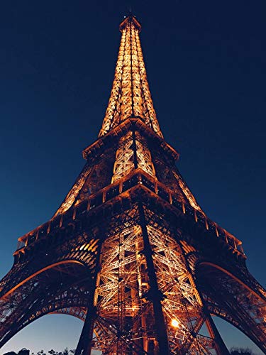 HQHff Edificio de la Ciudad Luces Torre Eiffel,Puzzles Adultos 150 Piezas 15x10cm,3D Puzzles de Madera Adultos Regalo de Juguete Educativo para niños