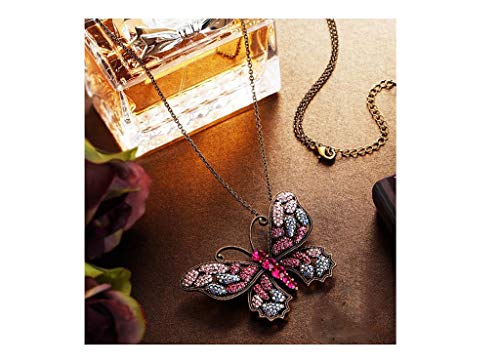HQQ Broche de Diamante de Color Mariposa, Estilo Europeo y Americano de usos múltiples, Broche, Collar, Ropa, Bufanda de Seda, decoración, 7 × 5 cm