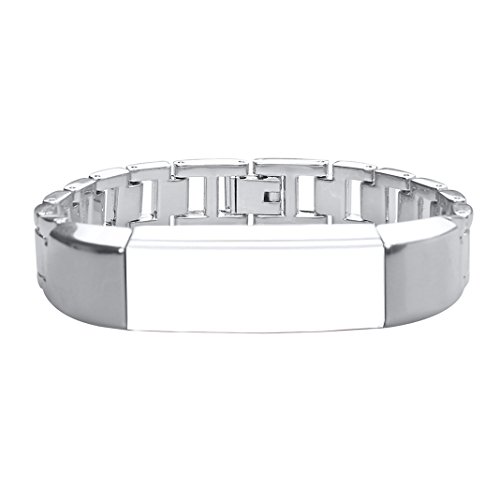HuaForCity Bandas para Fitbit Alta/HR, Repuesto Metal Acero Inoxidable Correa de Pulsera Correa de Reloj Acces para Fitbit Alta/HR, Plata