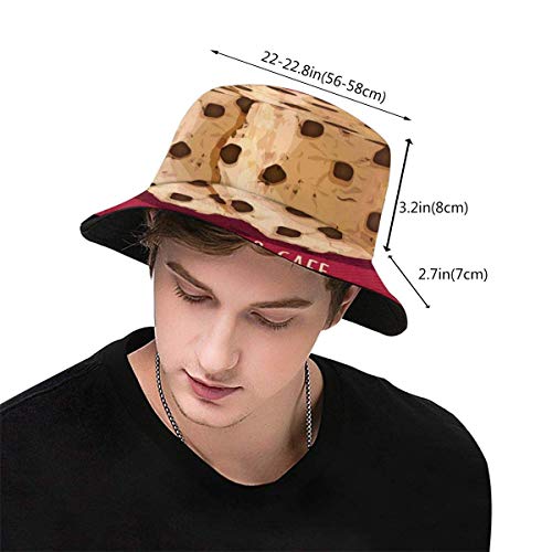 huatongxin Unisex Fisherman Cap,Chocolate Chip Advertisement Doughy Have A Sweet Day Lettering Delicious Vintage,Travel Beach Hat