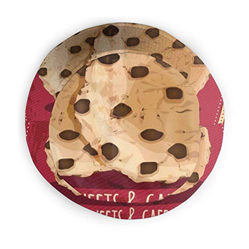 huatongxin Unisex Fisherman Cap,Chocolate Chip Advertisement Doughy Have A Sweet Day Lettering Delicious Vintage,Travel Beach Hat