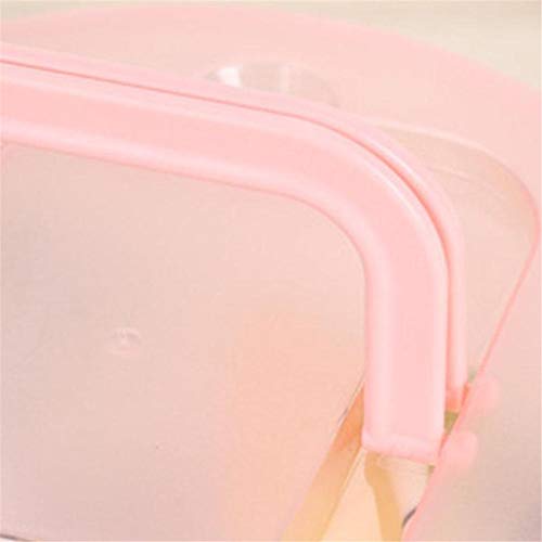 HXHON Caja de la Torta de plástico Portador de la Torta Redonda portátil con asa Cajas de Almacenamiento de pastelería Caja de postres Cumpleaños Banquete de Boda Contenedor (Rosa)