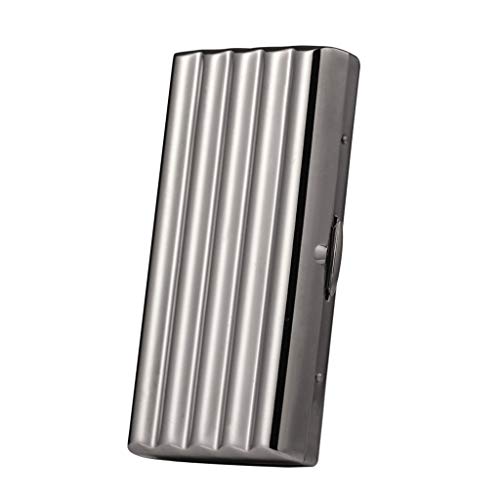 HXHX Estuche de Cigarrillos Corrugado Durable Metal Cobre Puro Control de Tabaco Estuches de Cigarrillos Exquisita Caja de Soporte para Cigarrillos 10 Palos