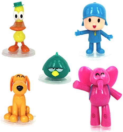 HYHSM Dibujos Animados Pocoyo Zinkia PVC Doll Figuras de acción Juguete para niños Regalo de cumpleaños 5 Piezas / Bolsa pequeña P Youyou Doll