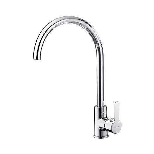 Ibergrif M14022 Grifería Cocina, Grifo para Fregadero Monomando, Cromo, Plata, S