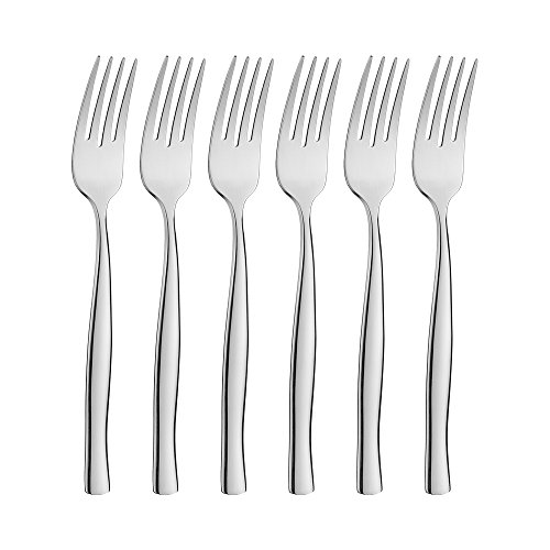 icxox Tenedores de Mesa Set de 6 Piezas, 20,7cm, Acero INOX 18/10 (Plateado)