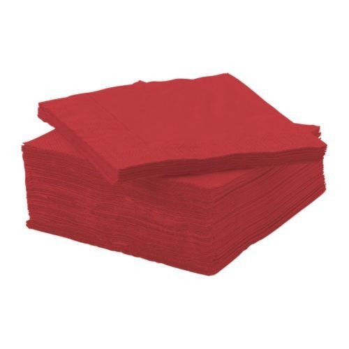 IKEA FANTASTISK - servilleta de papel, rojo / 50 Pack - 24x24 cm