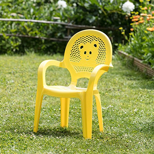 Inicio de plástico Jardín del oso de peluche Sillón de resol Mini Niños - Amarillo - Pack de 4