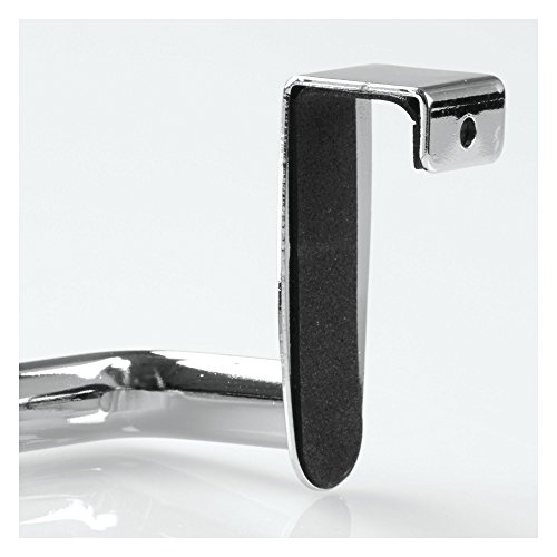 InterDesign Axis Toallero para paños de cocina, pequeño perchero para puerta de metal, toallero sin taladro para baño y cocina, plateado