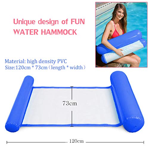 INTVN Hamaca Flotante, Cama Flotante de Agua, Hamaca Playa, Lago Piscina Tumbona, Hamaca Flotante Inflable del Agua, Cama Silla Creativa de Piscina, Sofá Plegable del Aire, Recliner (Azul Marino)