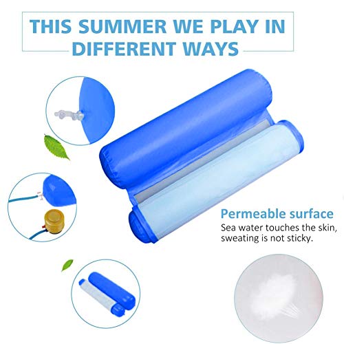 INTVN Hamaca Flotante, Cama Flotante de Agua, Hamaca Playa, Lago Piscina Tumbona, Hamaca Flotante Inflable del Agua, Cama Silla Creativa de Piscina, Sofá Plegable del Aire, Recliner (Azul Marino)