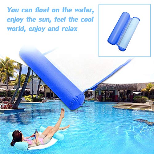 INTVN Hamaca Flotante, Cama Flotante de Agua, Hamaca Playa, Lago Piscina Tumbona, Hamaca Flotante Inflable del Agua, Cama Silla Creativa de Piscina, Sofá Plegable del Aire, Recliner (Azul Marino)