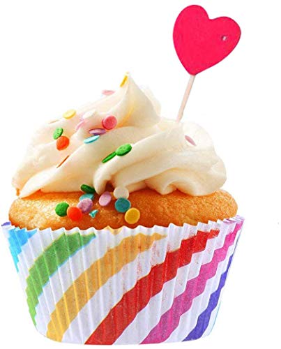 INTVN Papel para Magdalenas 600 Piezas Cápsulas de Repostería 6 Estilos 3,2 x 5 x 6,8cm Antiadherentes Impermeable para Hornear Magdalenas Pastel Tarta