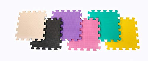 Iris Ohyama – Alfombra de protección de suelo Puzzle 8 piezas diferentes/colchón de gimnasia/fitness espuma EVA, goma EVA, beige, 30 cm