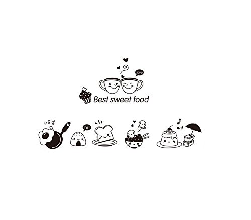 iTemer 1 set Pegatinas pared decorativas Stickers Vinilos decorativos pared dormitorio Decoracion pared Elegante y hermoso PVC Restaurante Nevera Comida occidental La cocina