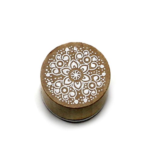 Itian 6 Piezas alta calidad de Floral Vintage Style madera redondo sello de goma