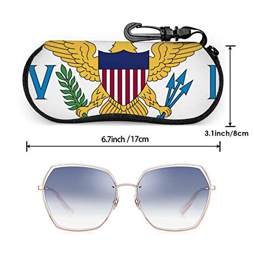 IUBBKI Estuche para gafas de sol, bandera de las Islas Vírgenes de los Estados Unidos, blanco, talla única
