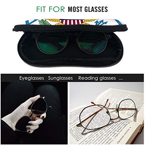 IUBBKI Estuche para gafas de sol, bandera de las Islas Vírgenes de los Estados Unidos, blanco, talla única