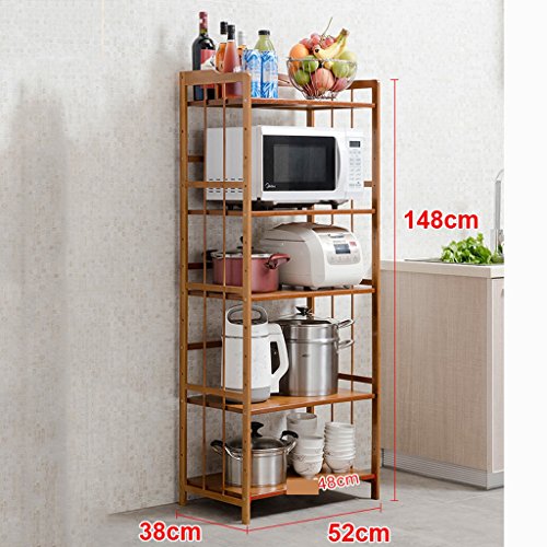 IVHJLP Estante de la Cocina del Piso Microondas Estante de Almacenamiento Cocina de la panadería Estante de Almacenamiento (Size : 52cm)