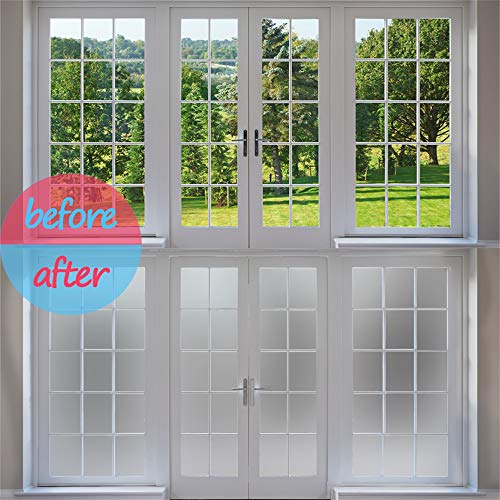 JAMITE Vinilo de Vidrio de Ventana, Vinilo de Privacidad Adhesivo de Vidrio Decorativo Adhesivo Translúcido, sin Residuos, Ventana Esmerilada 40 * 300 cm