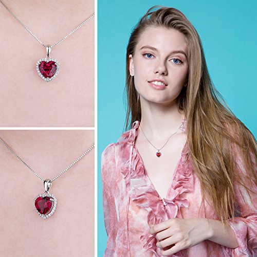 JewelryPalace Colgante Corazón del Mar Amor Para Siempre Halo Collar Plata de ley 925 cadena de caja 45cm