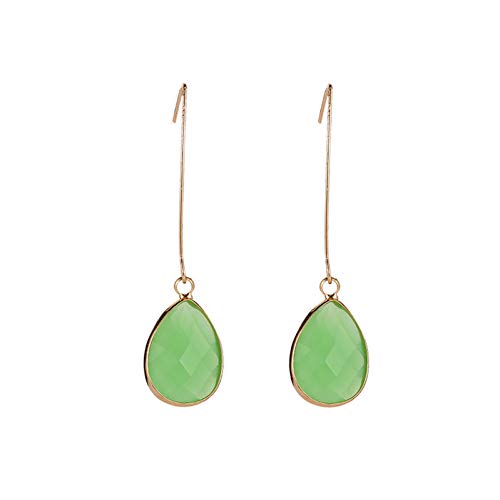 JINGM Conciso Multicolor Gota De Agua Cara Cortada Pendientes Gelatina Pendientes De Cristal