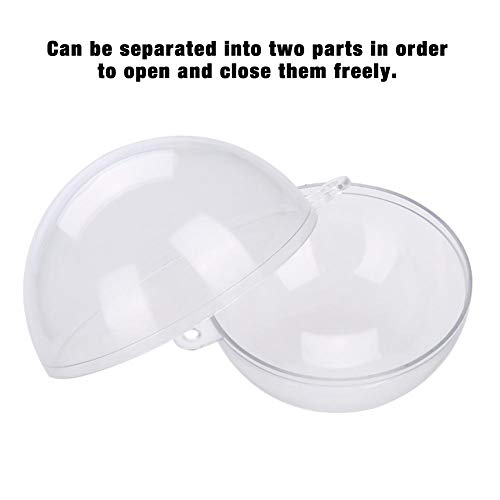Jingyi Bola de plástico Transparente, 20 Piezas de Bola de plástico Transparente rellenables Adornos de decoración navideña de Boda, Bola de plástico vacía llenable(8CM)