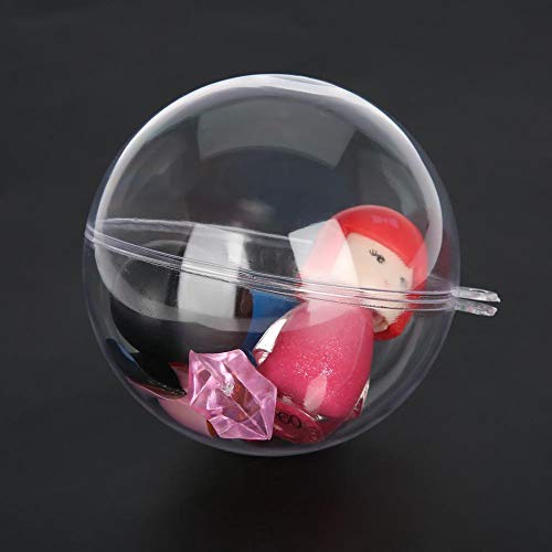 Jingyi Bola de plástico Transparente, 20 Piezas de Bola de plástico Transparente rellenables Adornos de decoración navideña de Boda, Bola de plástico vacía llenable(8CM)