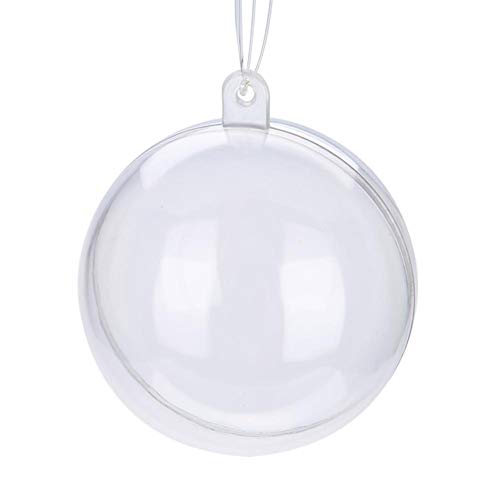 Jingyi Bola de plástico Transparente, 20 Piezas de Bola de plástico Transparente rellenables Adornos de decoración navideña de Boda, Bola de plástico vacía llenable(8CM)