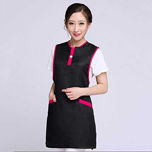 Jiyaru Bata Babero de Trabajo Cocinero Camarero, Babero Delantal Uniforme de Cocina Sin Mangas para Hombre y Mujer para Restaurate Salón de Belleza Peluqueria #1