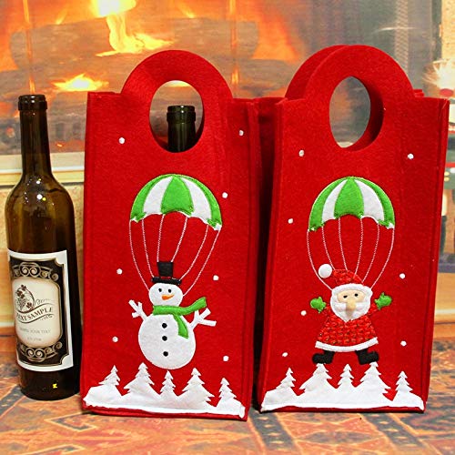 JLYLY Bolsas de Almacenamiento Botella de Navidad Bordado muñeco de Nieve de Santa Verticle Tipo de Vino Bolsa, Color al Azar Entrega de Regalos, tamaño: 31 * 17 * 7cm