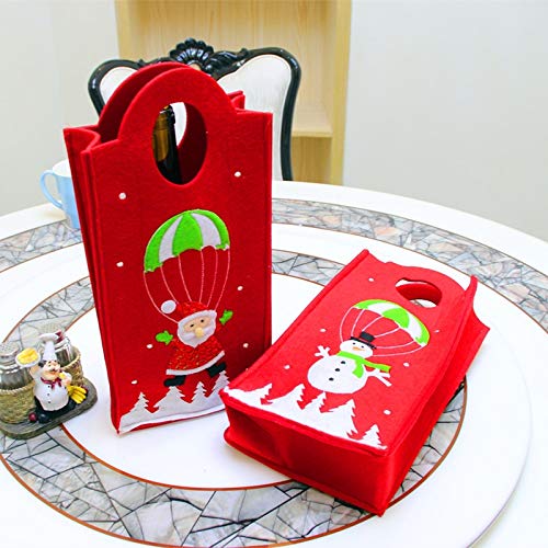 JLYLY Bolsas de Almacenamiento Botella de Navidad Bordado muñeco de Nieve de Santa Verticle Tipo de Vino Bolsa, Color al Azar Entrega de Regalos, tamaño: 31 * 17 * 7cm